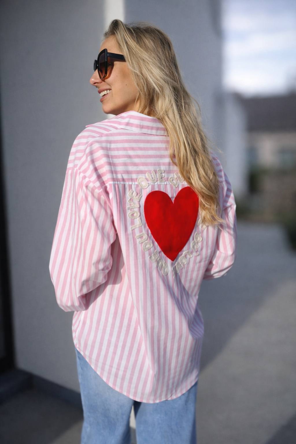 PINK STRIPED BLOUSE