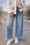 LACE DENIM WIDE LEG
